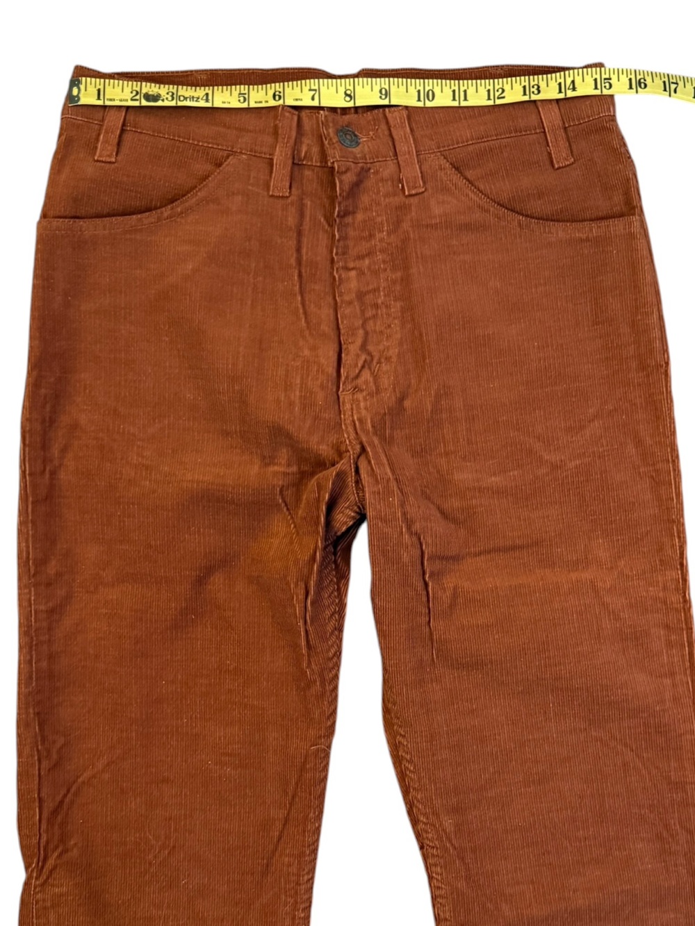 VTG 1980 Levis 519 Corduroy Pants Brown White Tab Straight 32x36 Fits 30x34 USA - Picture 9 of 15